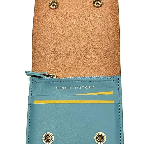 MINOR HISTORY Little Ledger Wallet Leather Blue NEW - Picture 3 of 8